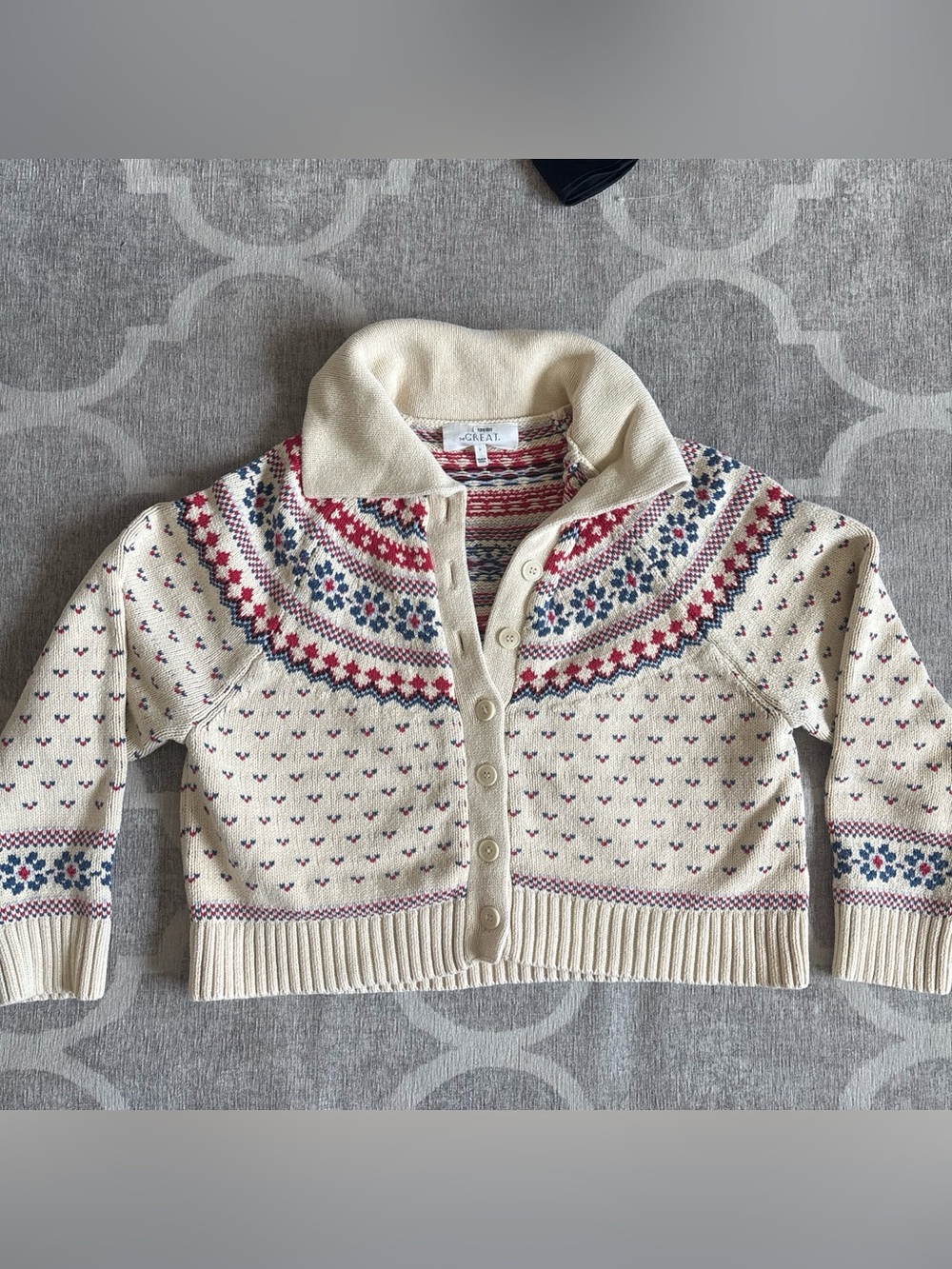 THE GREAT. The Mini Collar Cardigan